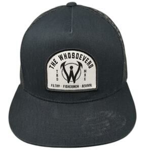 The Whosoevers Trucker Hat Black One Size Mesh Back Snapback Filthy Fishermen